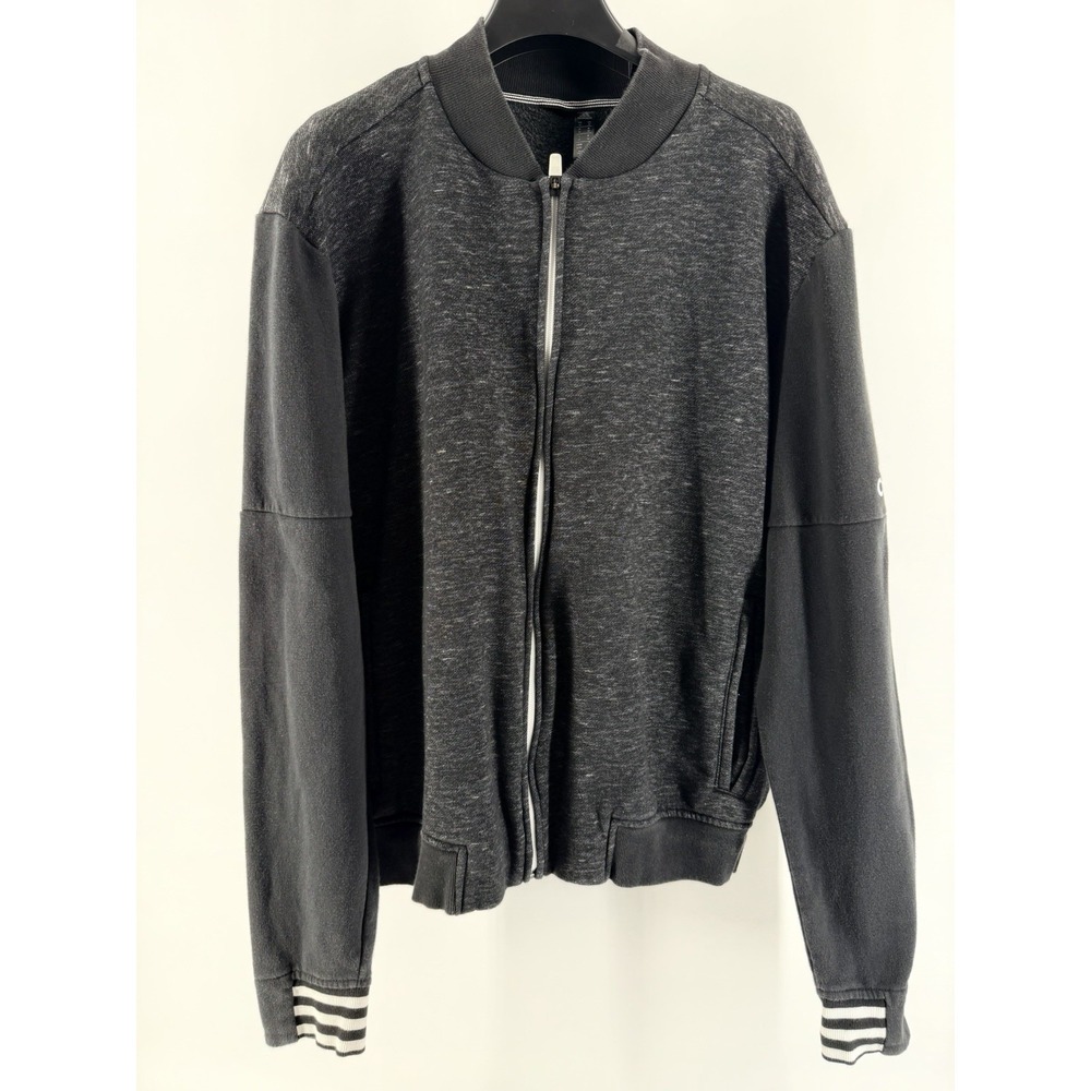Adidas Men's Bomber Jacket Zip Up Gray/Black Size M